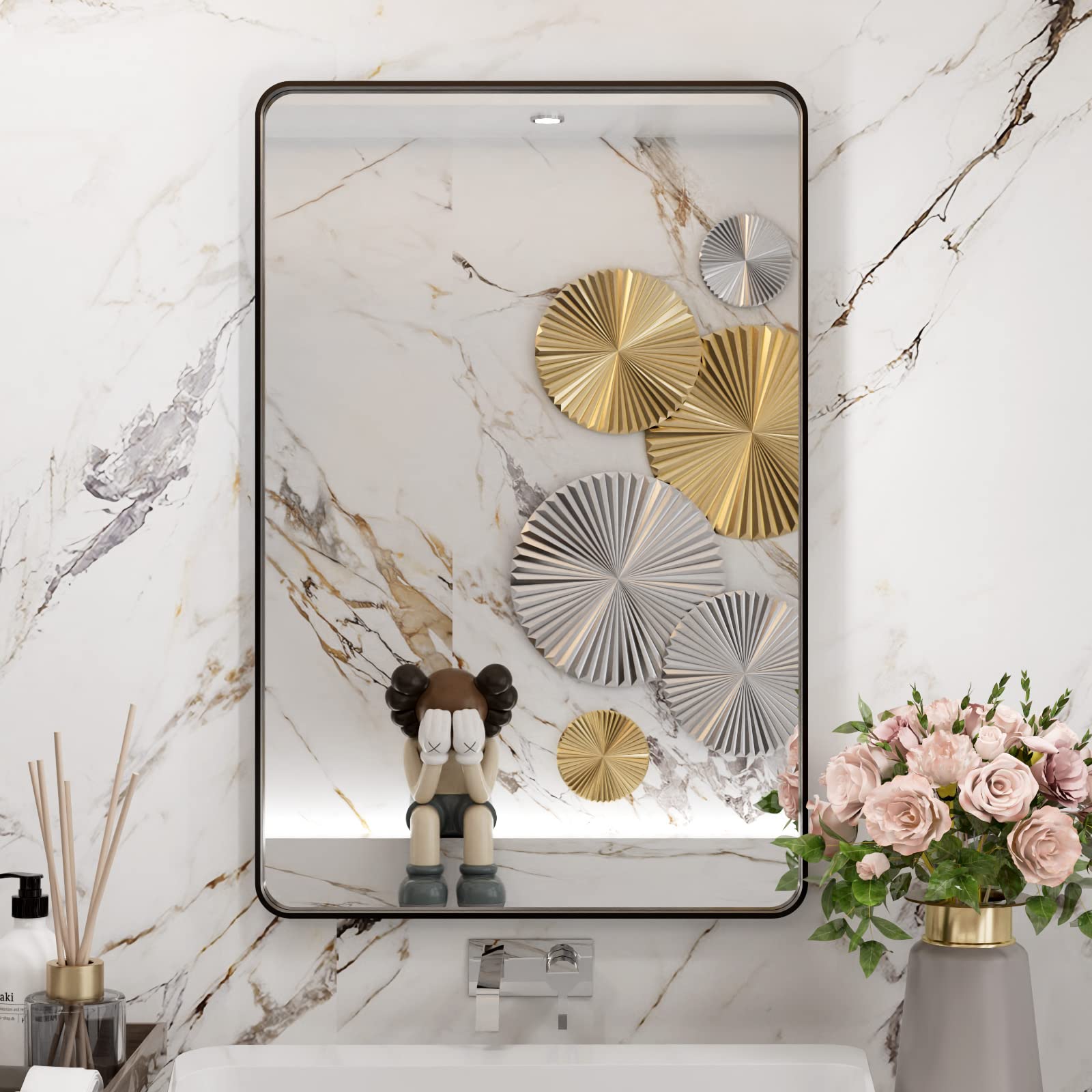 フルジップ タッパー ブラック MBサイズ Amazon.com: WEER Black Bathroom Mirror 20X30 Inch